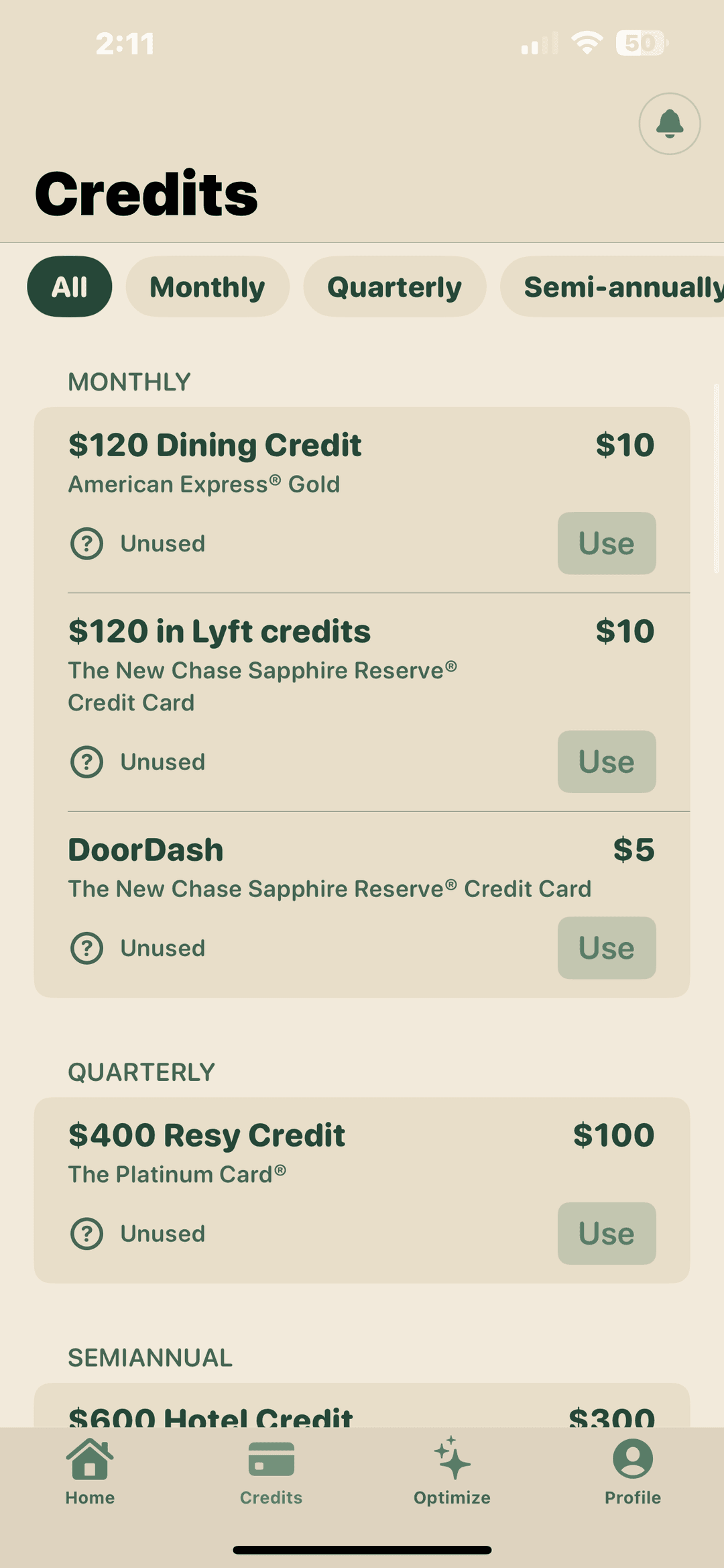 Monitor monthly, quarterly, and semiannual perks